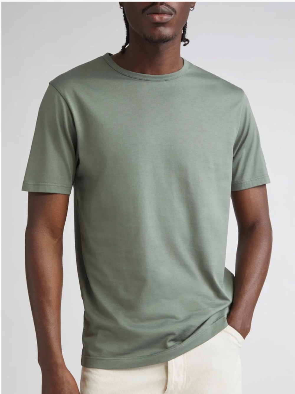 Sunspel Dark Green Classic Crewneck T-Shirt - Men's
